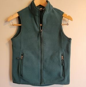 Lands' End Kids Green Zip up Fleece Vest
